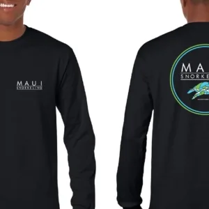 Front and back view of man wearing Maui Snorkeling Long Sleeve Shirt