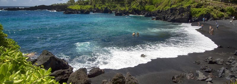 black sand beach maui