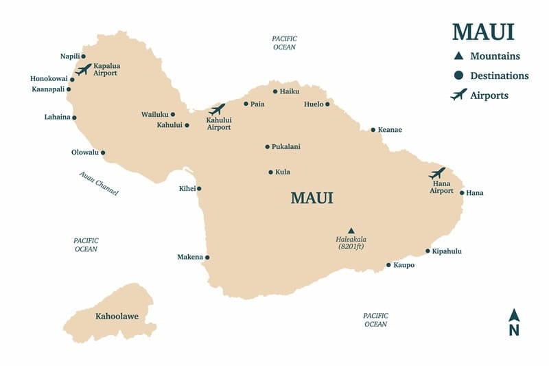 map of maui