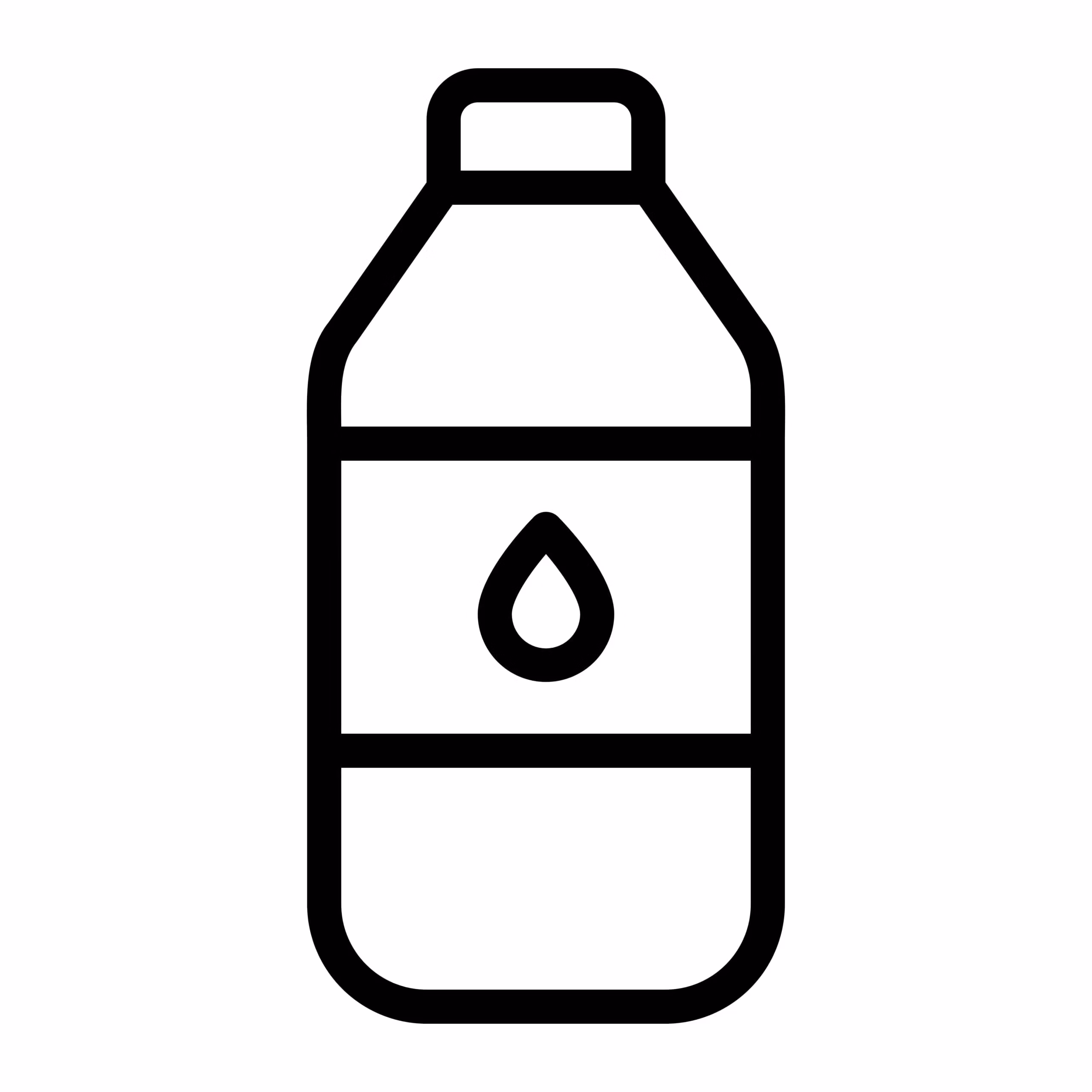 icono de contorno de botella de agua
