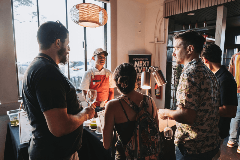 people gathering at Lahaina Food and Wine Festival