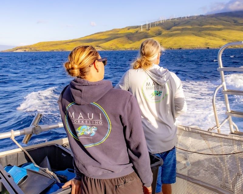 Maui Snorkeling crew on the boat during a snorkel tour